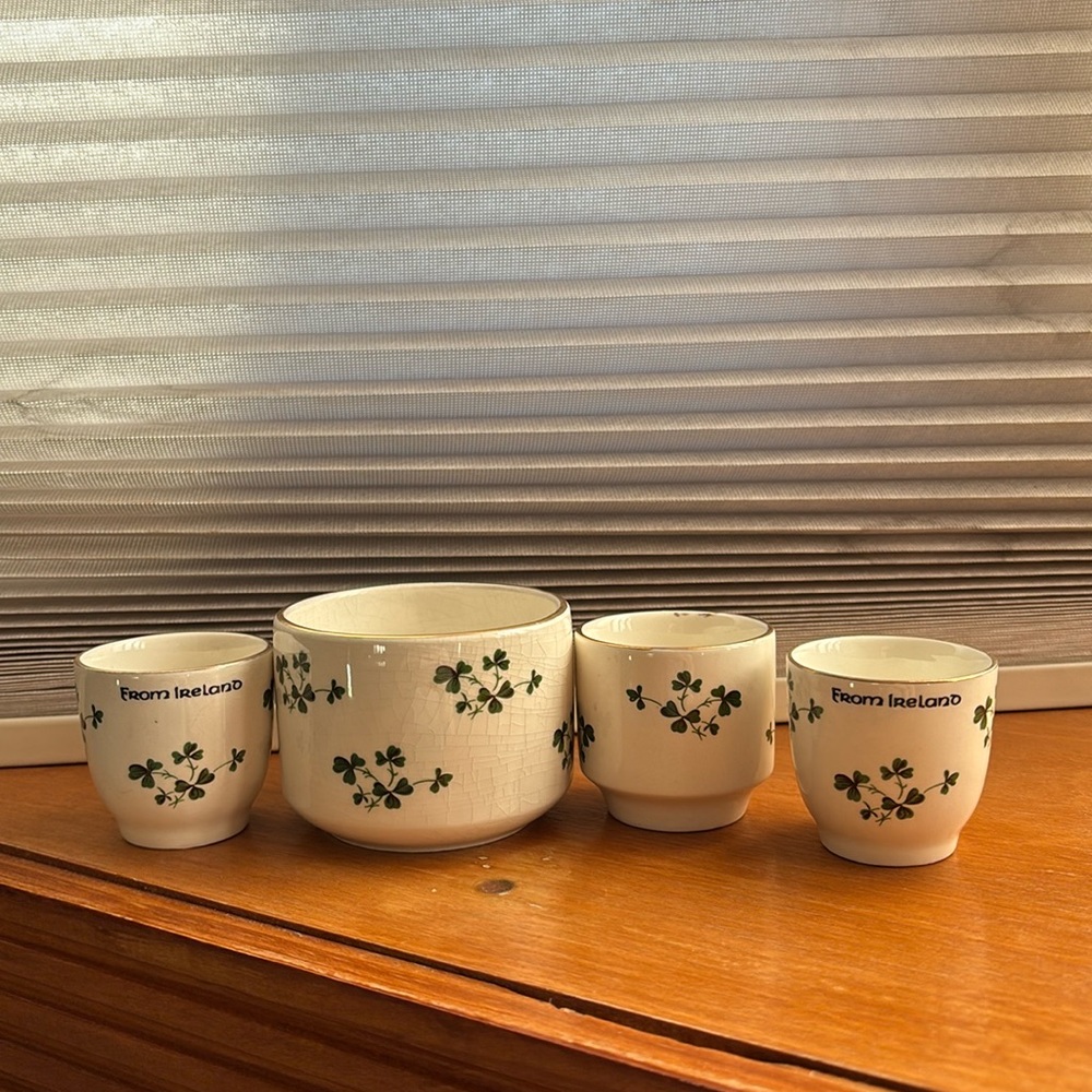 Vintage Carrigaline Pottery Co. Clover Dish Pieces